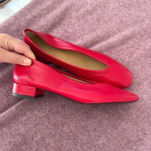 Red leather Maguire Torza ballerina heel